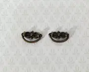 Dollhouse Drawer Pulls Butterfly Drop Handle x2 Antique Bronze 1:12 Scale S1512