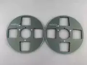 2X Pro 10.5" REVOX Green Aluminium Tape Reels For Reel To Reel Tape Recorders