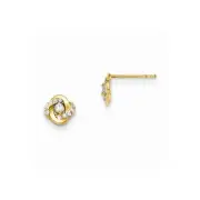 14k 14kt Yellow Gold Madi K CZ Children's Post Earrings 6 mm