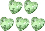 uxcell 5 Pcs 3D Heart Light Green Nail Rhinestones K9 Glass Crystal Rhinestones Pointed Back Crooked Heart Gems for Nail Charm Art DIY Decoration Craft 8x8mm