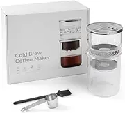 Cold Brew Coffee Maker, Portable Ice Drip Coffee Brewer 300ml for Home Office Travel, Iced Coffee and Tea Extraction with Brush Spoon