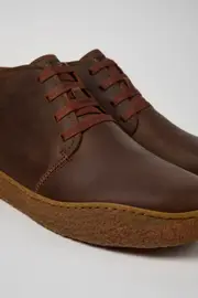 Peu Terreno Brown Nubuck Ankle Boots for Men.