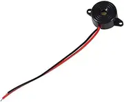 12VDC Electronic Buzzer Alarm, 85 to 95 decibels Active Piezo Electronic Buzzer Alarm Continuous Sound Cable Length 100mm, Black