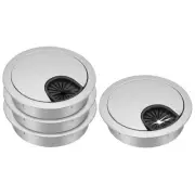 4Pcs Desk Cable Hole Cover,Zinc Alloy Cord Raceway(53mm,Silver)