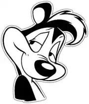 Pepe Le Pew French Skunk Face Kids Cartoon Car Bumper Window Sticker Decal 4"X5"