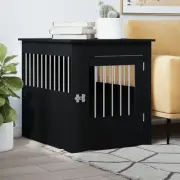 Dog Crate Furniture Black 64.5x80x71 cm Pet Bed Indoor Storage Stylish Des 38331