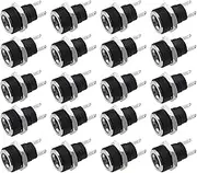 SING F LTD 20Pcs 2 Pins DC Power Jack Socket with Panel Mount Screw Nut 2 Pins Soldering Terminal 2 Pins DC Power Jack Panel Mounting Connector Socket