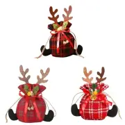 3 Pieces Drawstring Bag Christmas Party Favor Pouches Creative Candy Storage Bag