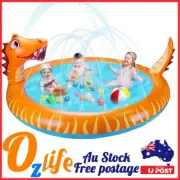 OZ 165cm Kids Inflatable Dinosaur Water Splash Spray Toys Outdoor Pool AU