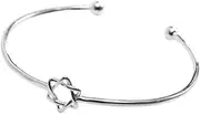Retro Bracelet925Sterling Silver Bangle Women 925 Silver Bracelet Adjustable Open Star Of David Bangle Exquisite Ladies Bracelet Fashion Silver J