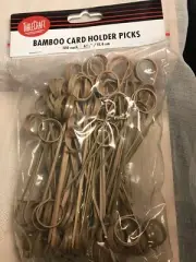 Tablecraft Bamboo Pick Menu Card Holder Deli Beige 4.5" NEW 100/Pack 5 Pkgs =500
