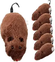 Abaodam 6Pcs Plush Wind Up Cat Interactive Clockwork Mouse for Cats Furry Tease for Healthy Playtime Random Color