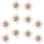 Hohopeti 10pcs Colorful Sequin Flower Stickers Decorative Beading Patches for Sewing Crafts Unique Floral Applique for Clothing Bags and DIY Projects
