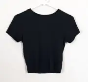 Fashion Nova Womens Black Stretchy Crop Top Size Large New With Tags #VV847