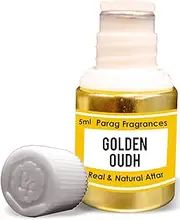Parag Fragrances Golden Oud Attar 5ml (Alcohol Free Long Lasting Attar For Men or Religious Use) Traditional Bhapka Processed Attar/Made in India