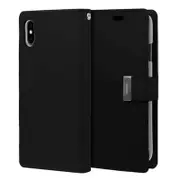 Goospery Apple iPhone X/XS Rich Diary Wallet Flip Case Leather Card Slots Magnetic Cover (Black) IP12M-RIC-BLK