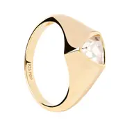 PDPaola Triangle Shimmer Stamp Ring