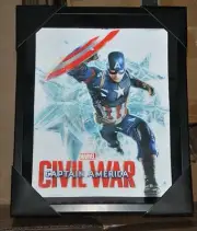 Captain America Civil War 3D HOLOGRAPHIC BLACK FRAMED SHADOW BOX / AVENGERS