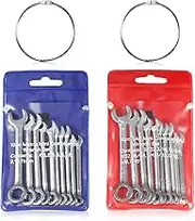LEONTOOL Ignition Wrench Set Metric SAE 20 Pcs Mini Wrench Set Open End and Box End Combination Wrench Set Small Spanner Auto Industry Use