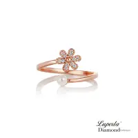 在飛比找Yahoo奇摩購物中心優惠-大東山珠寶 指尖上的精靈 珍珠晶鑽玫瑰金戒指