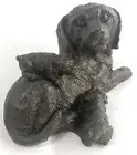 Labrador Retriever w/Pup Bronze Sculpture Dog Hot Cast Figure Statue Art Deco