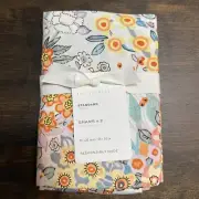 POTTERY BARN AMELIA FLORAL PERCALE SHAMS SET OF 2 ~ STANDARD