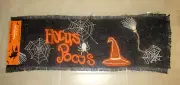 Halloween HOCUS POCUS Black Jute Burlap Table Runner 14"x47" NEW