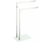 King Home p1407429/B Towel Rail 2 Arms Glass Base Floor Lamp, White, 45 x 20 x 69H