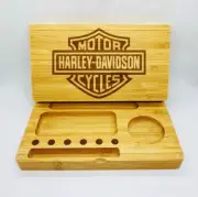 Harley davidson laser engraved magnet back flip style rolling tray pop gift