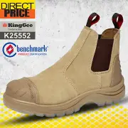 King Gee Work Boots Pull on Steel cap Anti-static TPU Slip on KingGee K25552 NEW