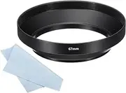 uxcell 67mm Lens Hood, Wide Angle Matte Surface Anti-Reflective Inside Hood with Cleaning Cloth for Camera Lens, Black