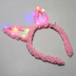 LED 發光髮箍 粉紅 毛絨絨 兔耳朵 髮箍 ♥ 現貨 ♥丨