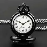 1pc Elegant Rose and Moon Pocket Watch Pattern Quartz Movement Necklace Pendant