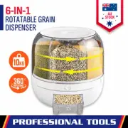 10Kg Rotating Grain Dispenser Dry Food Rice Container Cereal Storage Box 6 In 1
