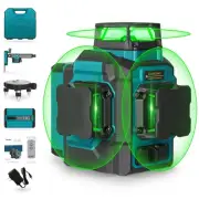 Takamine 3x360° 12 Lines Self Leveling Green Laser Level, 3D Cross Line for