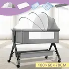 Grey Baby Bassinet Cot Crib Bedside Sleeper Infant Newborn Foldable Bed Cradle