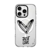 iPhone 16 Pro Clear Case MagSafe Compatible Corazon de Fer Just Love B