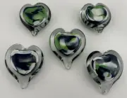 12th Man Heart - Hand Sculpted Glass Heart Paperweight *made by BBG in WA