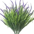 10 Bundles Artificial Plants Outdoor Grass with Flowers UV Resistant5639
