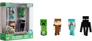 Jada Minecraft 2.5" MetalFigs 4-Pack - Includes Steve in Diamond Armor, Alex in Leather Armor, Enderman & Creeper