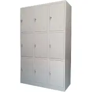TCS Extra Large 9 Door Metal Storage Cabinet w/ Alloy Locks & Keys