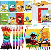 Fulmoon 144 Pcs Coloring Books with Crayons for Kids Party Favors Mini Activity Books for Kids Stuffer Filler Bulk Holiday Fun and Games Activity Books (Kindergarten Graduation)