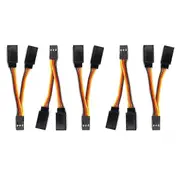 5 Pcs JR/Futaba Style Servo 1 To 2 Y Harness Leads Splitter Cable Male To Female Extension Lead Wire suitable for RC Models 7Cm BrownRedOrange