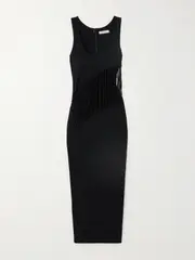 [Faithfull] Faithfull - Maceio Fringed Cutout Cotton-jersey Maxi Dress - Black - x small x small Black