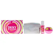 DKNY Be Delicious Orchard St by Donna Karan for Women - 3 Pc Gift Set 3.4oz EDP Spray, 4.2oz Fragrance Mist, Pouch