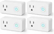 Wifi Heavy Duty Smart Plug Outlet with Timer Function, White (4 Pack)