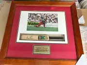 Andrew Flower (Zimbabwe) signed Slazenger Mini bat & photo - Framed + Plaque/COA