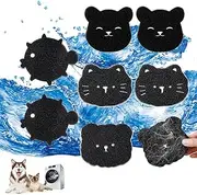8 Pcs Dog hHair Remover Washing Machine, Washing Machine Hair Catcher, Pet Hair Remover Washing Machine, Black Cute Shape Pet Hair Dissolver Washing Machine Sticky Sponge For Pet Hair Cleaning