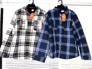 New 2 Lot BOYS TEEN XL 14/16 SHACKET SHERPA PLAID FLANNEL JACKET WONDER NATION