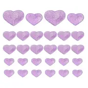Sequin Heart Iron on Patches, 28 Pcs Sew on Applique Patch, Purple